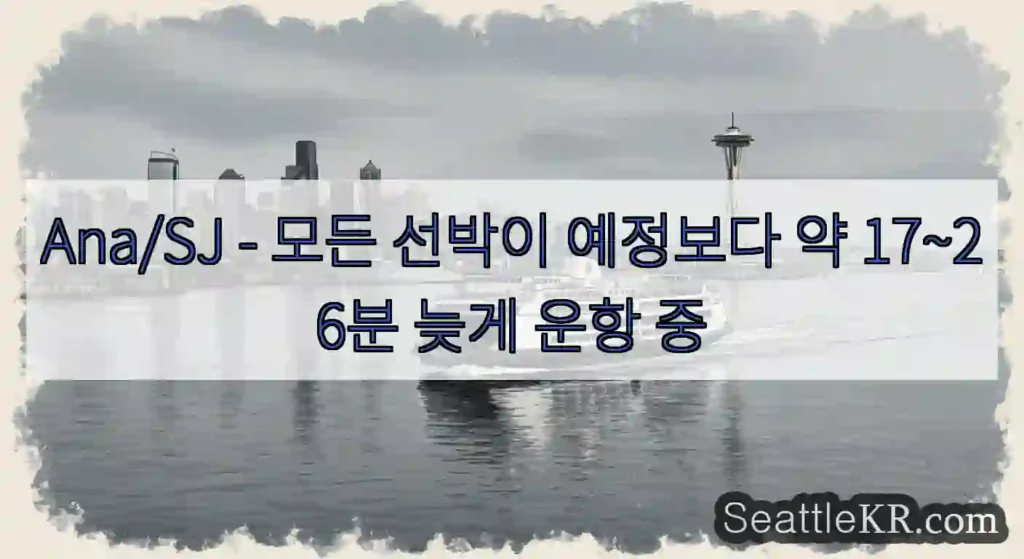 Ana/SJ - 모든 선박이 예정보다 약 17~26분 늦게 운항 중