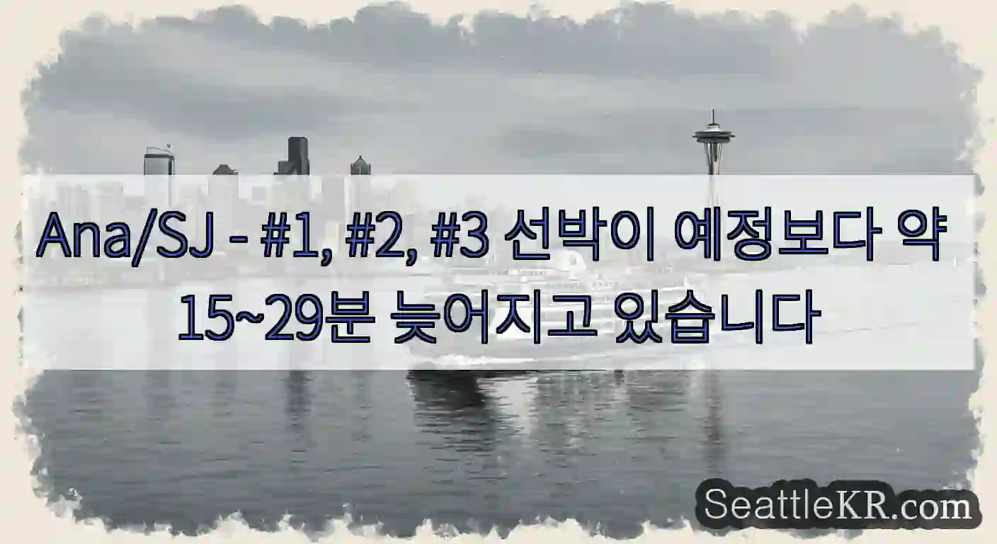 Ana/SJ - #1, #2, #3 선박이 예정보다 약 15~29분 늦어지고 있습니다