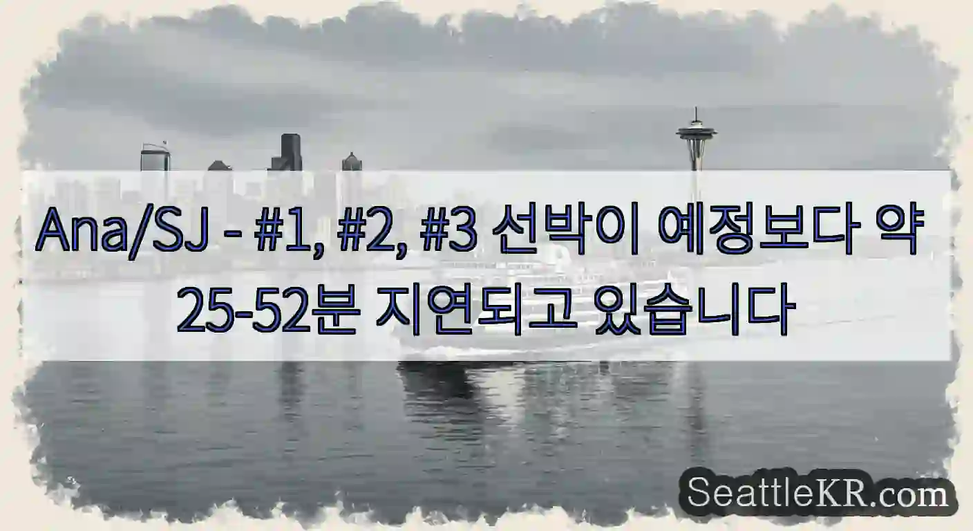 Ana/SJ - #1, #2, #3 선박이 예정보다 약 25-52분 지연되고 있습니다