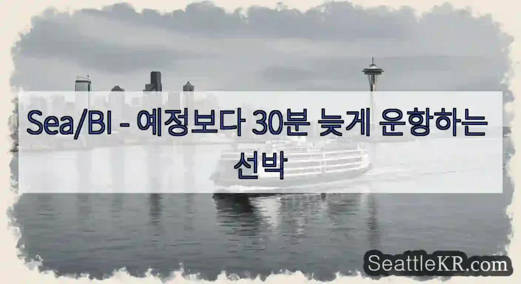 Sea/BI - 예정보다 30분 늦게 운항하는 선박