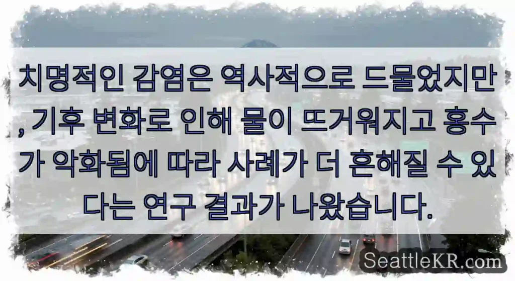 치명적인 감염은 역사적으로 드물었지만, 기후 변화로 인해 물이 뜨거워지고 홍수가 악화됨에
