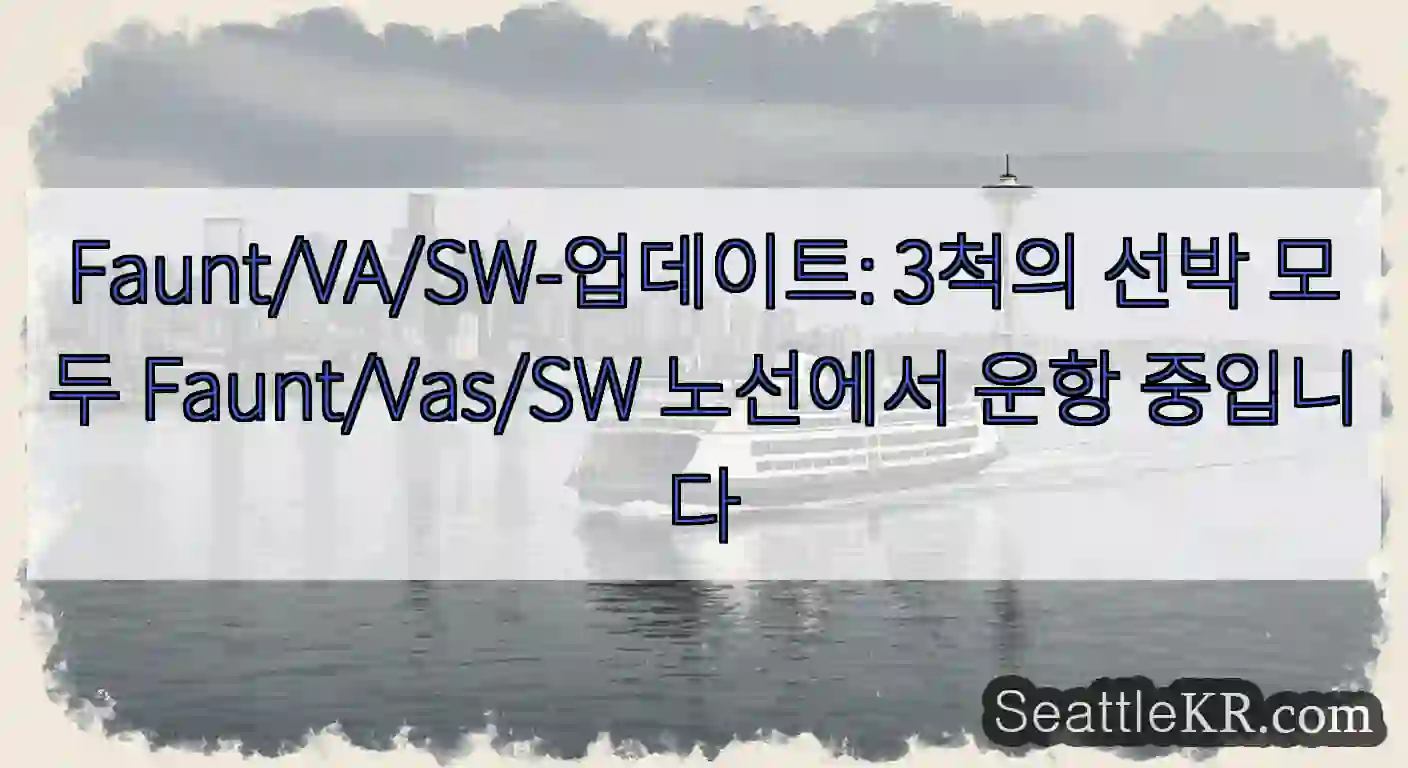 Faunt/VA/SW-업데이트: 3척의 선박 모두 Faunt/Vas/SW 노선에서 운항