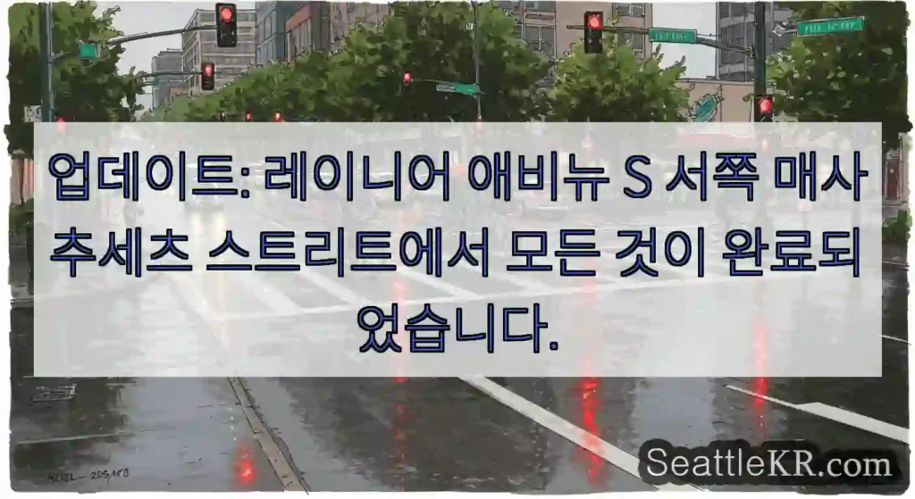 업데이트: 레이니어 애비뉴 S 서쪽 매사추세츠 스트리트에서 모든 것이 완료되었습니다.