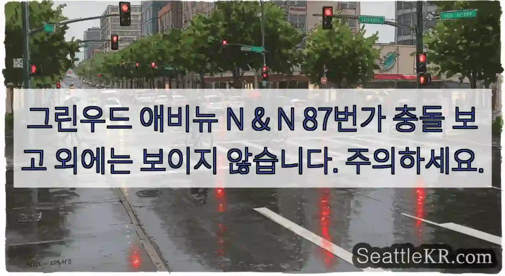 그린우드 애비뉴 N & N 87번가 충돌 보고 외에는 보이지 않습니다. 주의하세요.