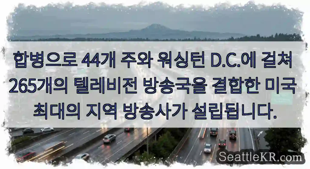 합병으로 44개 주와 워싱턴 D.C.에 걸쳐 265개의 텔레비전 방송국을 결합한 미국