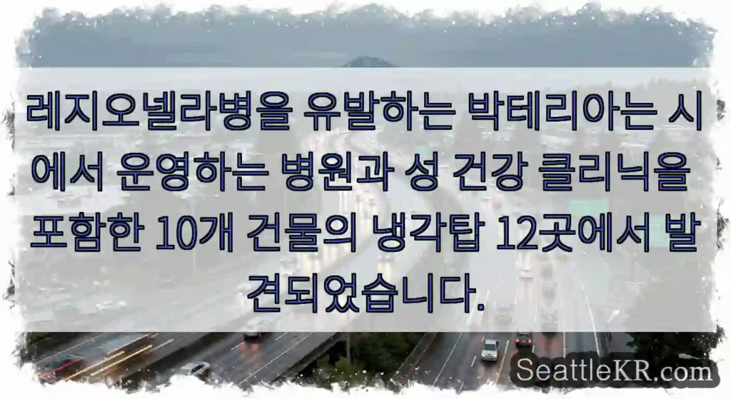 레지오넬라병을 유발하는 박테리아는 시에서 운영하는 병원과 성 건강 클리닉을 포함한 10개