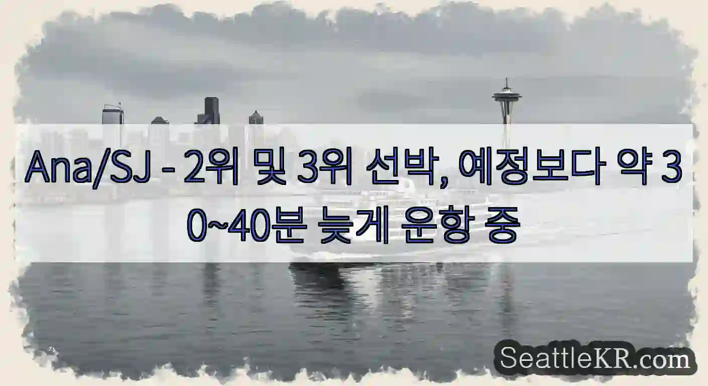 Ana/SJ - 2위 및 3위 선박, 예정보다 약 30~40분 늦게 운항 중