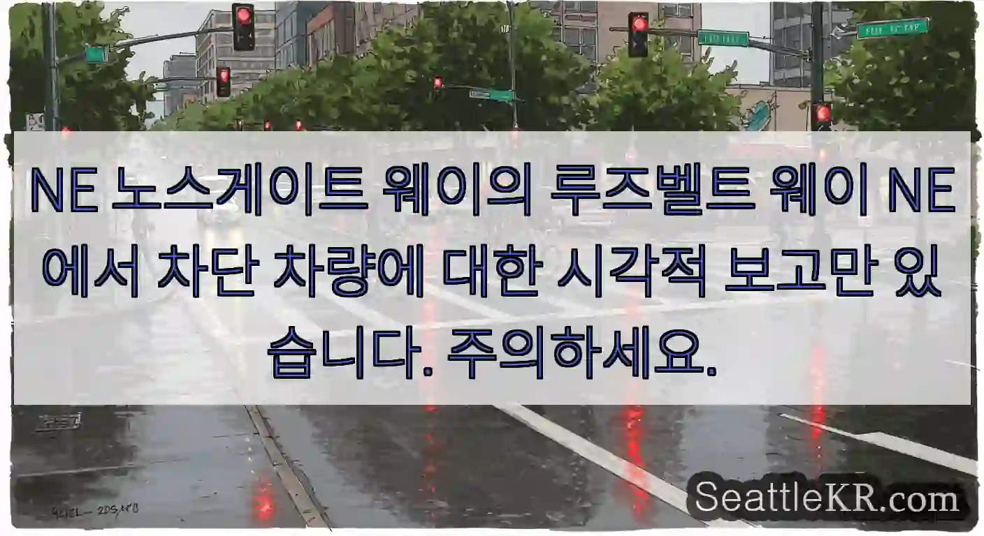 NE 노스게이트 웨이의 루즈벨트 웨이 NE에서 차단 차량에 대한 시각적 보고만 있습니다.