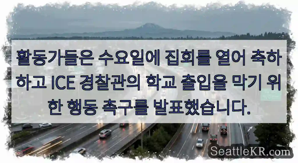 활동가들은 수요일에 집회를 열어 축하하고 ICE 경찰관의 학교 출입을 막기 위한 행동
