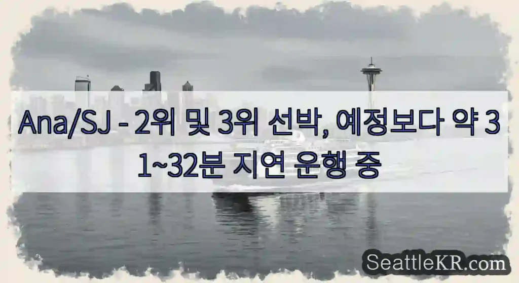 Ana/SJ - 2위 및 3위 선박, 예정보다 약 31~32분 지연 운행 중