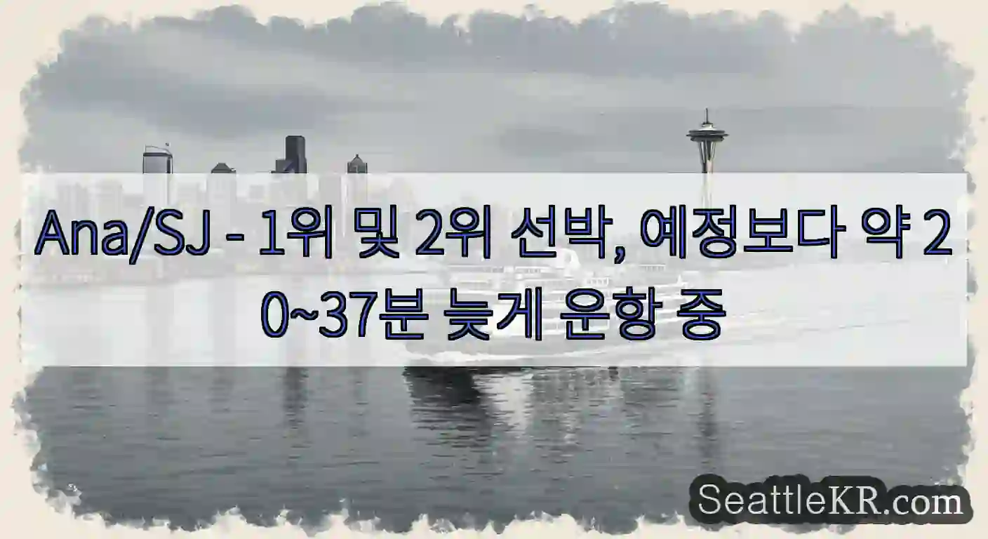 Ana/SJ - 1위 및 2위 선박, 예정보다 약 20~37분 늦게 운항 중