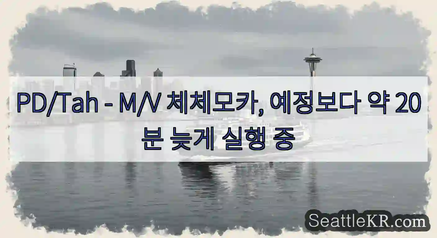 PD/Tah - M/V 체체모카, 예정보다 약 20분 늦게 실행 중