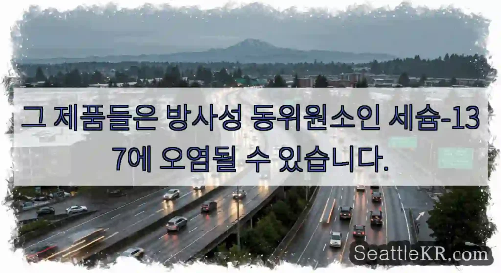 그 제품들은 방사성 동위원소인 세슘-137에 오염될 수 있습니다.