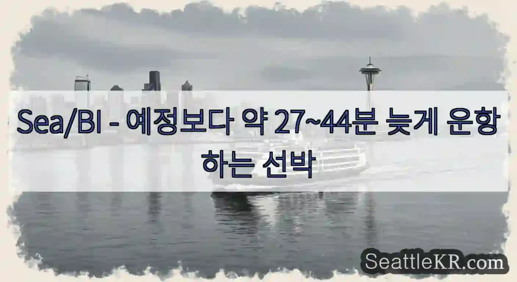 Sea/BI - 예정보다 약 27~44분 늦게 운항하는 선박
