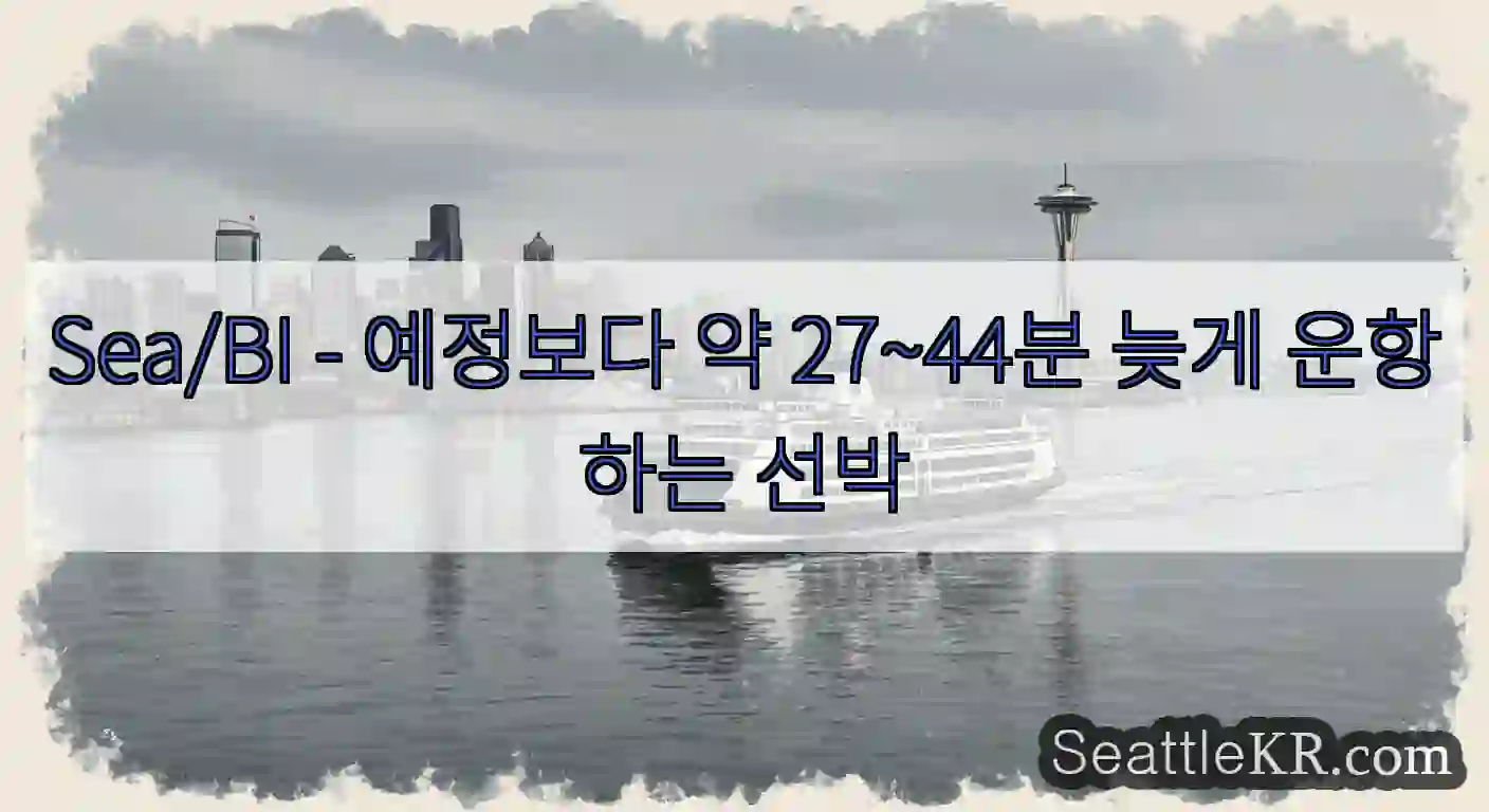 Sea/BI - 예정보다 약 27~44분 늦게 운항하는 선박
