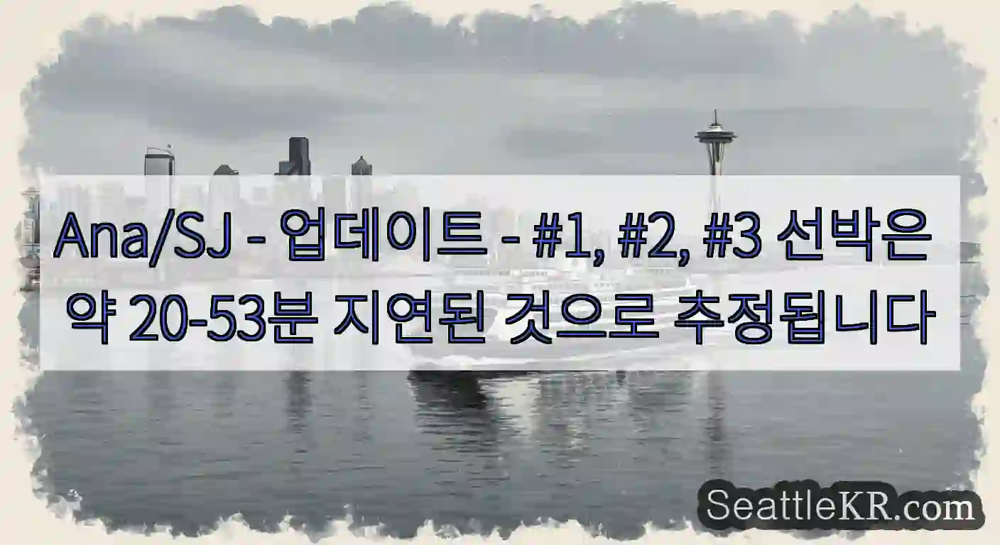 Ana/SJ - 업데이트 - #1, #2, #3 선박은 약 20-53분 지연된 것으로