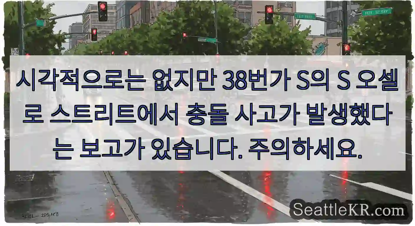 시각적으로는 없지만 38번가 S의 S 오셀로 스트리트에서 충돌 사고가 발생했다는 보고가