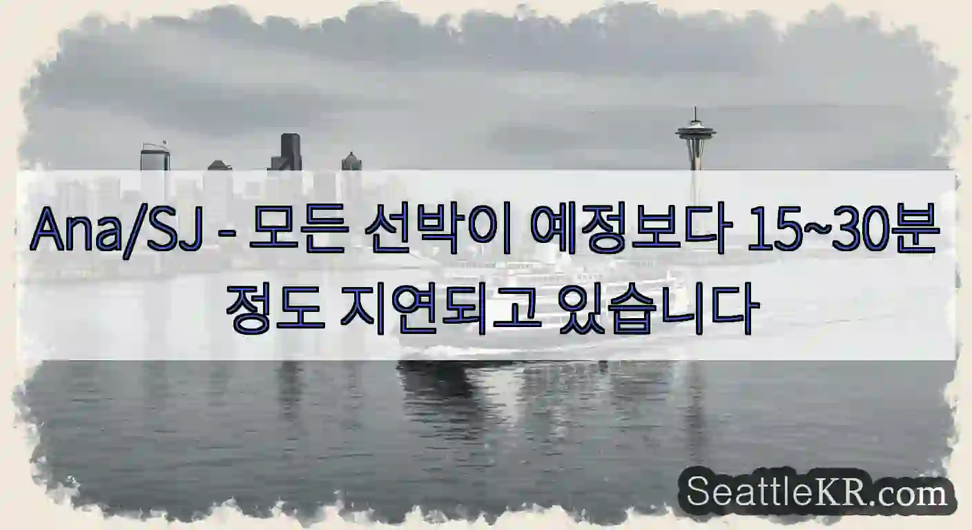 Ana/SJ - 모든 선박이 예정보다 15~30분 정도 지연되고 있습니다