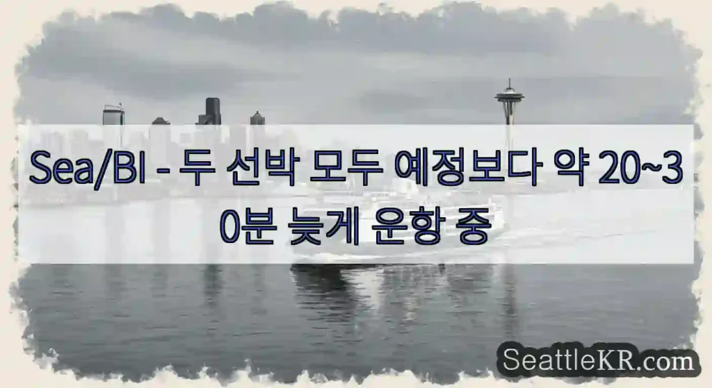 Sea/BI - 두 선박 모두 예정보다 약 20~30분 늦게 운항 중
