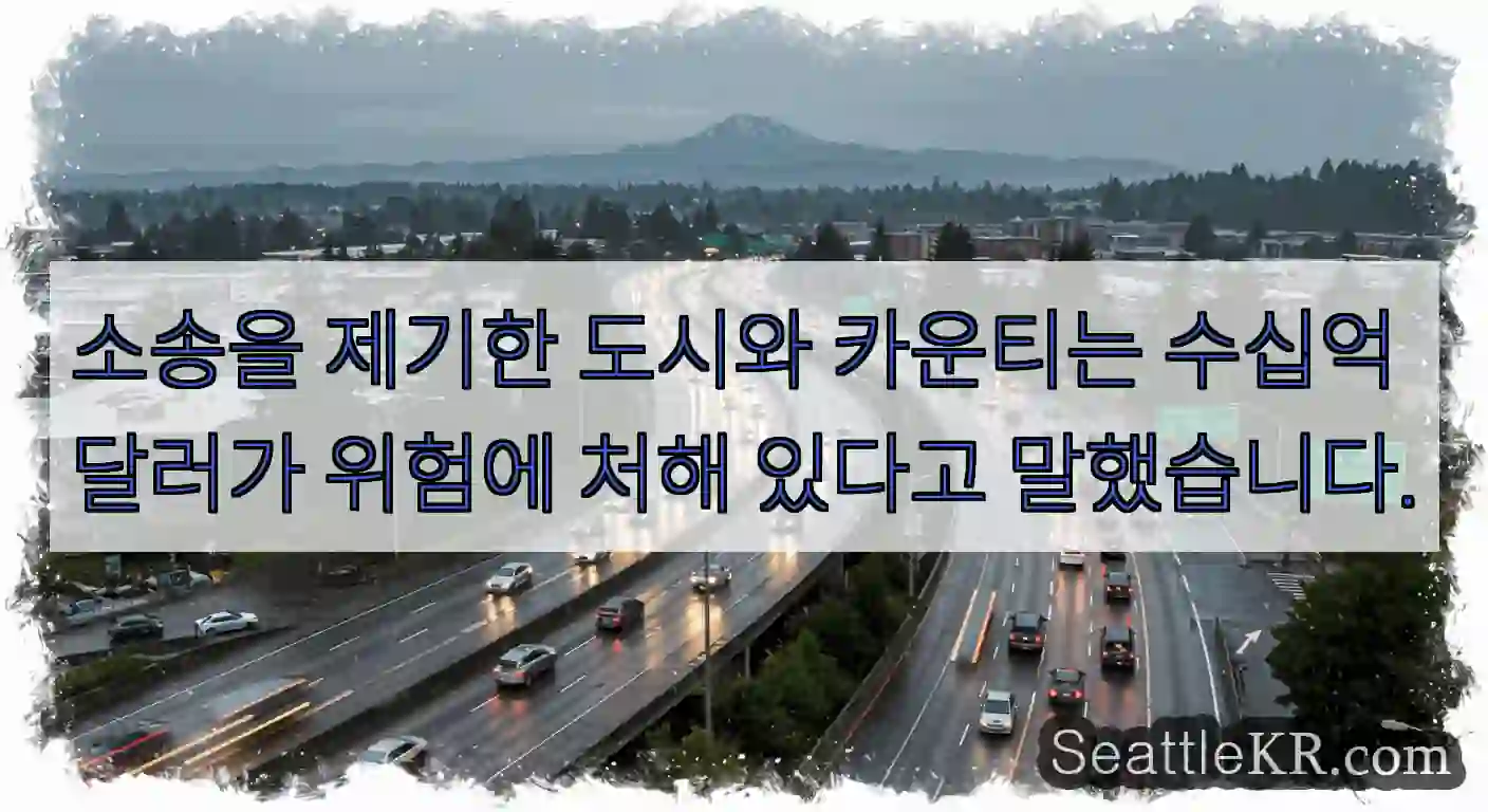 소송을 제기한 도시와 카운티는 수십억 달러가 위험에 처해 있다고 말했습니다.
