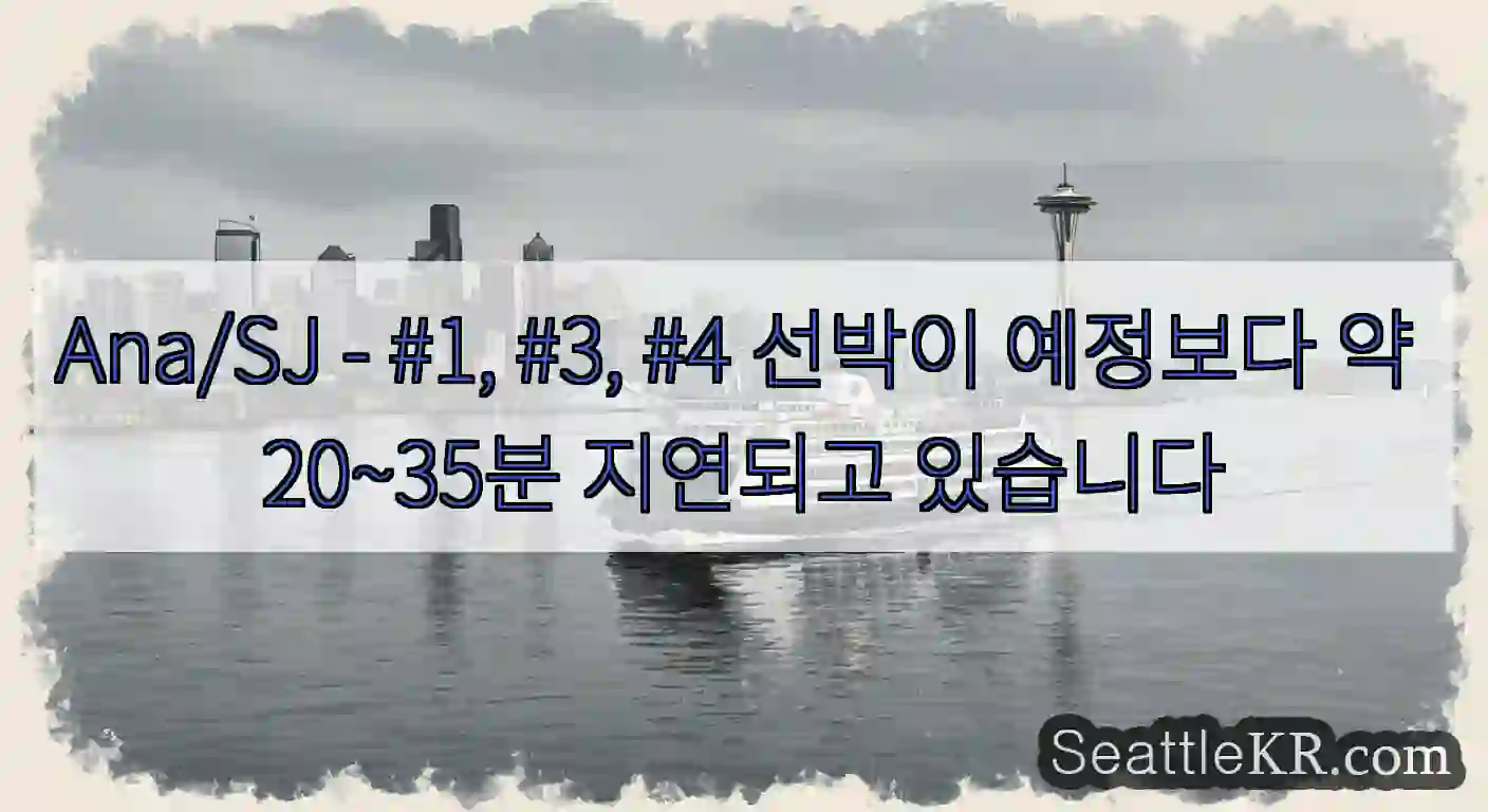Ana/SJ - #1, #3, #4 선박이 예정보다 약 20~35분 지연되고 있습니다