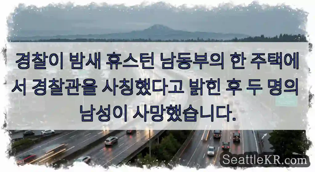 경찰이 밤새 휴스턴 남동부의 한 주택에서 경찰관을 사칭했다고 밝힌 후 두 명의 남성이