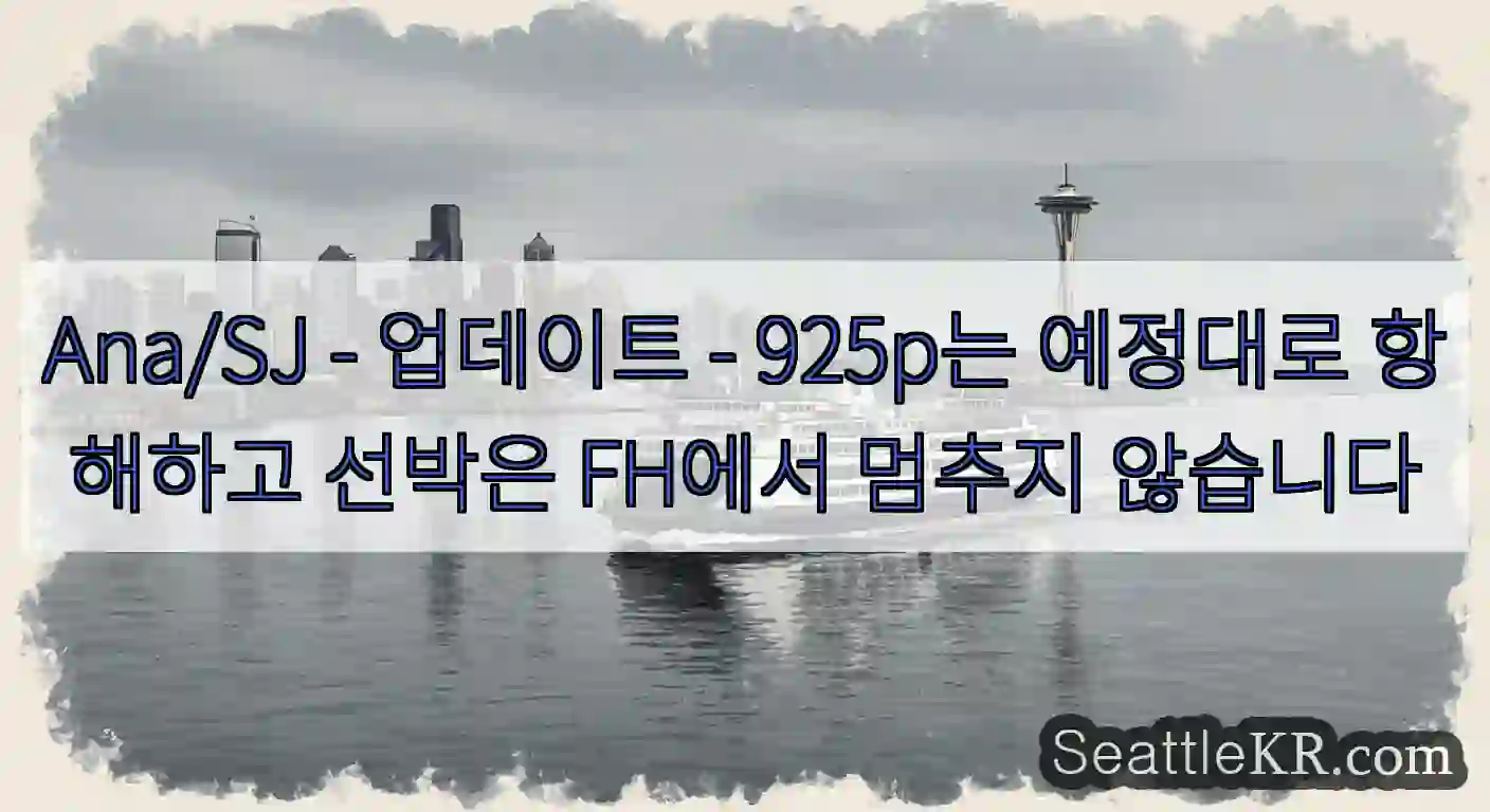Ana/SJ - 업데이트 - 925p는 예정대로 항해하고 선박은 FH에서 멈추지 않습니다