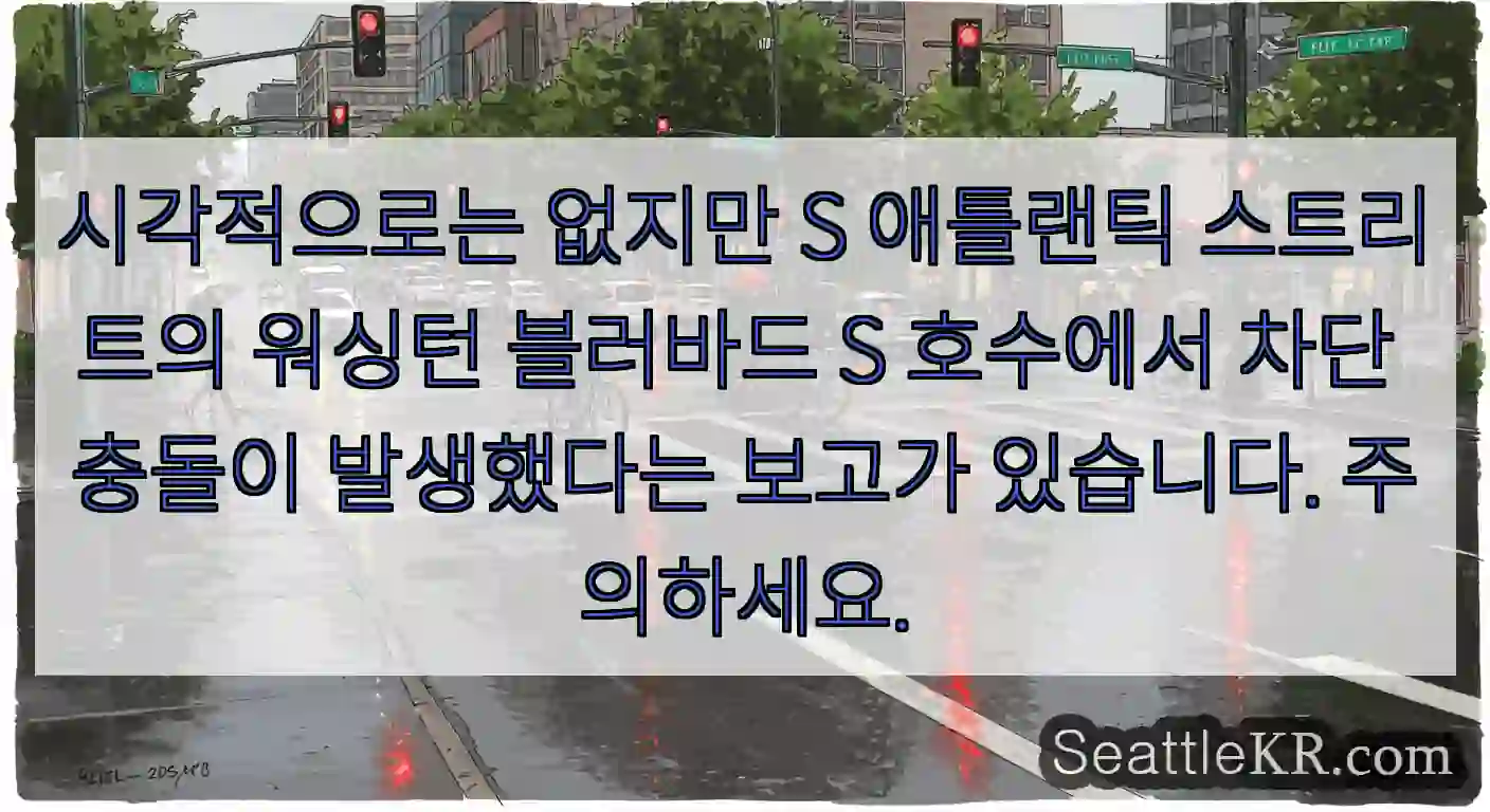 시각적으로는 없지만 S 애틀랜틱 스트리트의 워싱턴 블러바드 S 호수에서 차단 충돌이