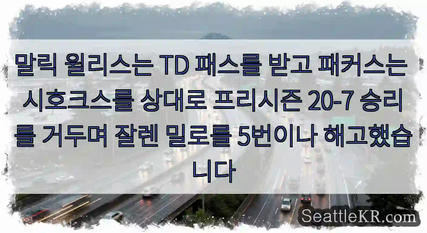 말릭 윌리스는 TD 패스를 받고 패커스는 시호크스를 상대로 프리시즌 20-7 승리를