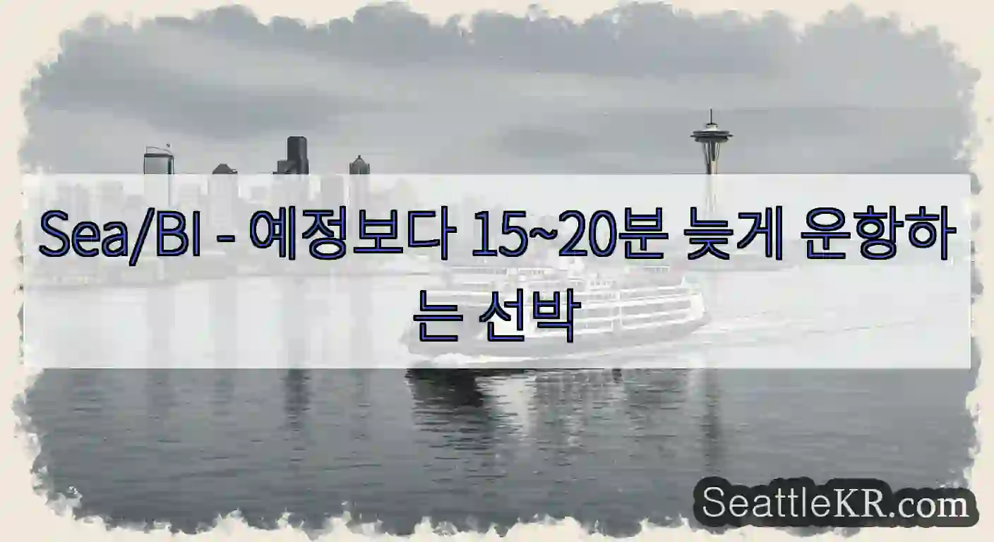 Sea/BI - 예정보다 15~20분 늦게 운항하는 선박
