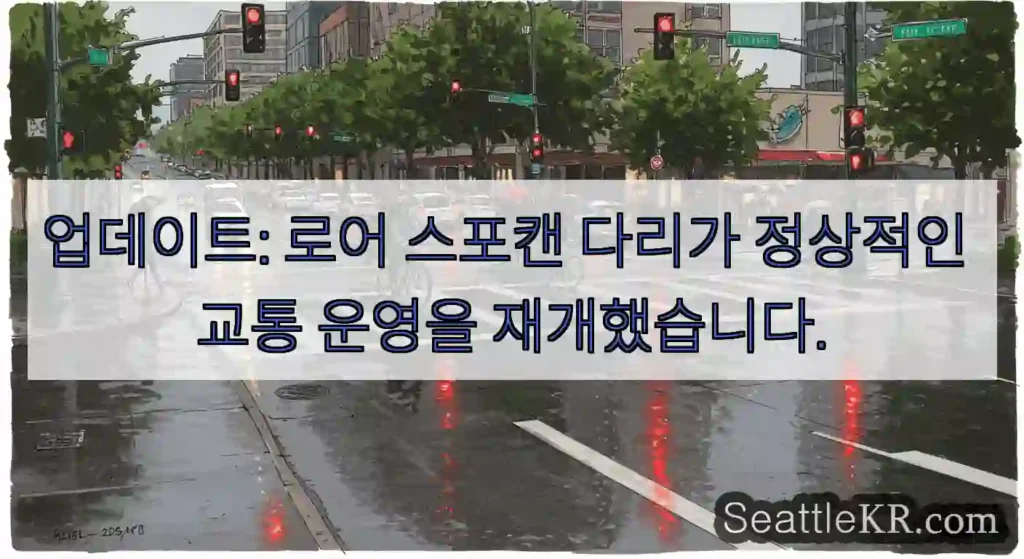업데이트: 로어 스포캔 다리가 정상적인 교통 운영을 재개했습니다.