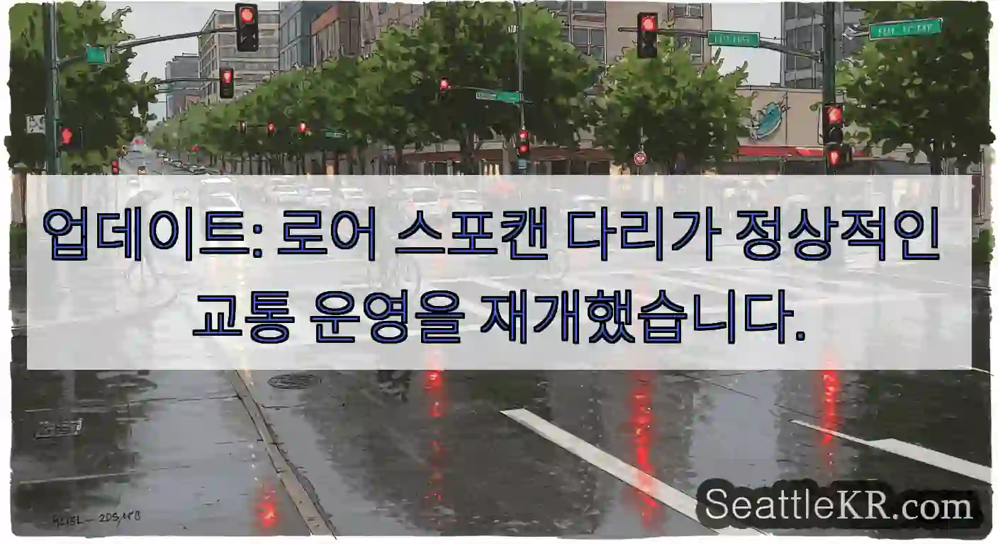 업데이트: 로어 스포캔 다리가 정상적인 교통 운영을 재개했습니다.