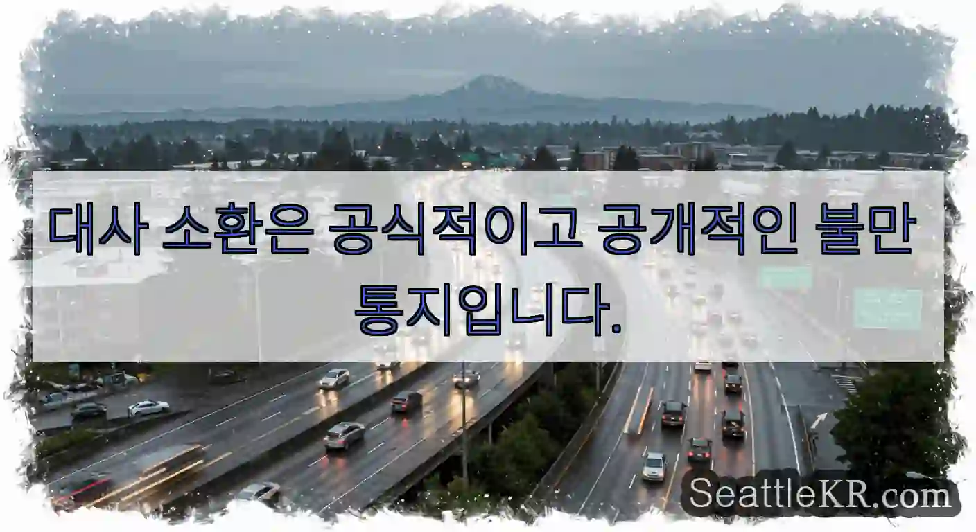 대사 소환은 공식적이고 공개적인 불만 통지입니다.