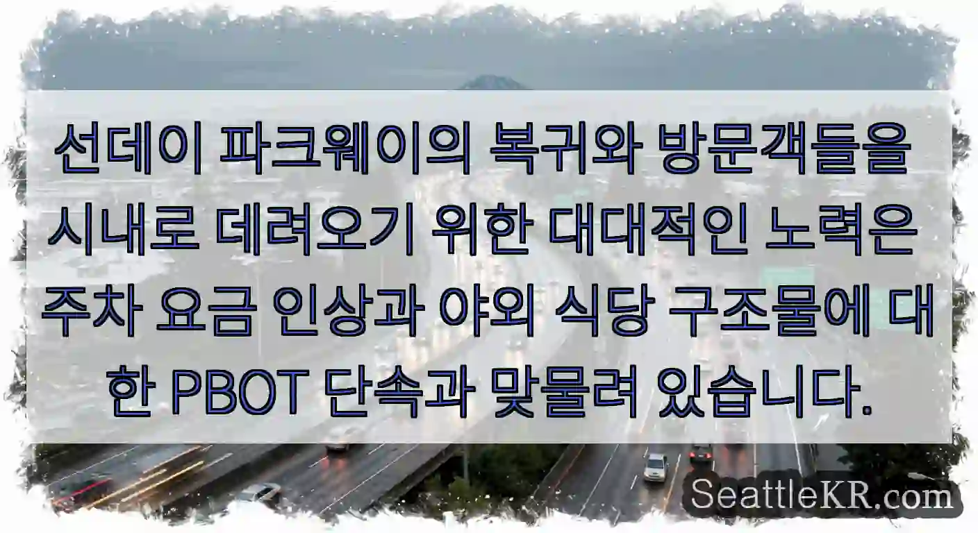 선데이 파크웨이의 복귀와 방문객들을 시내로 데려오기 위한 대대적인 노력은 주차 요금