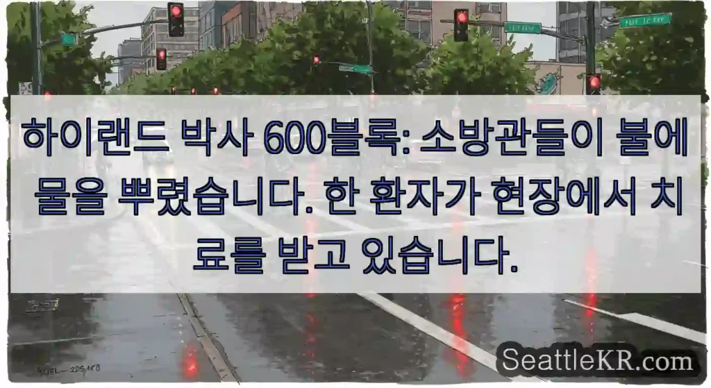 하이랜드 박사 600블록: 소방관들이 불에 물을 뿌렸습니다. 한 환자가 현장에서 치료를