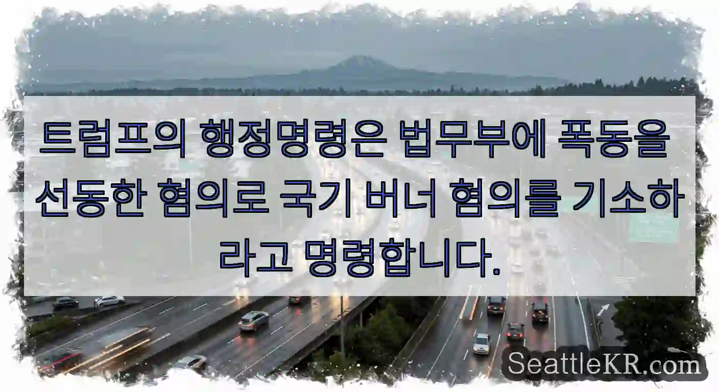 트럼프의 행정명령은 법무부에 폭동을 선동한 혐의로 국기 버너 혐의를 기소하라고 명령합니다.