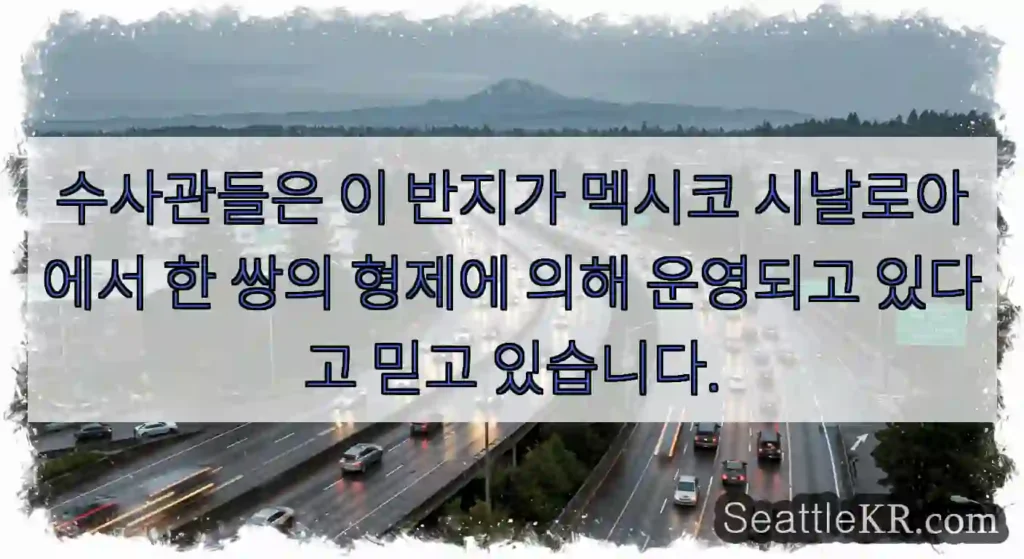 수사관들은 이 반지가 멕시코 시날로아에서 한 쌍의 형제에 의해 운영되고 있다고 믿고