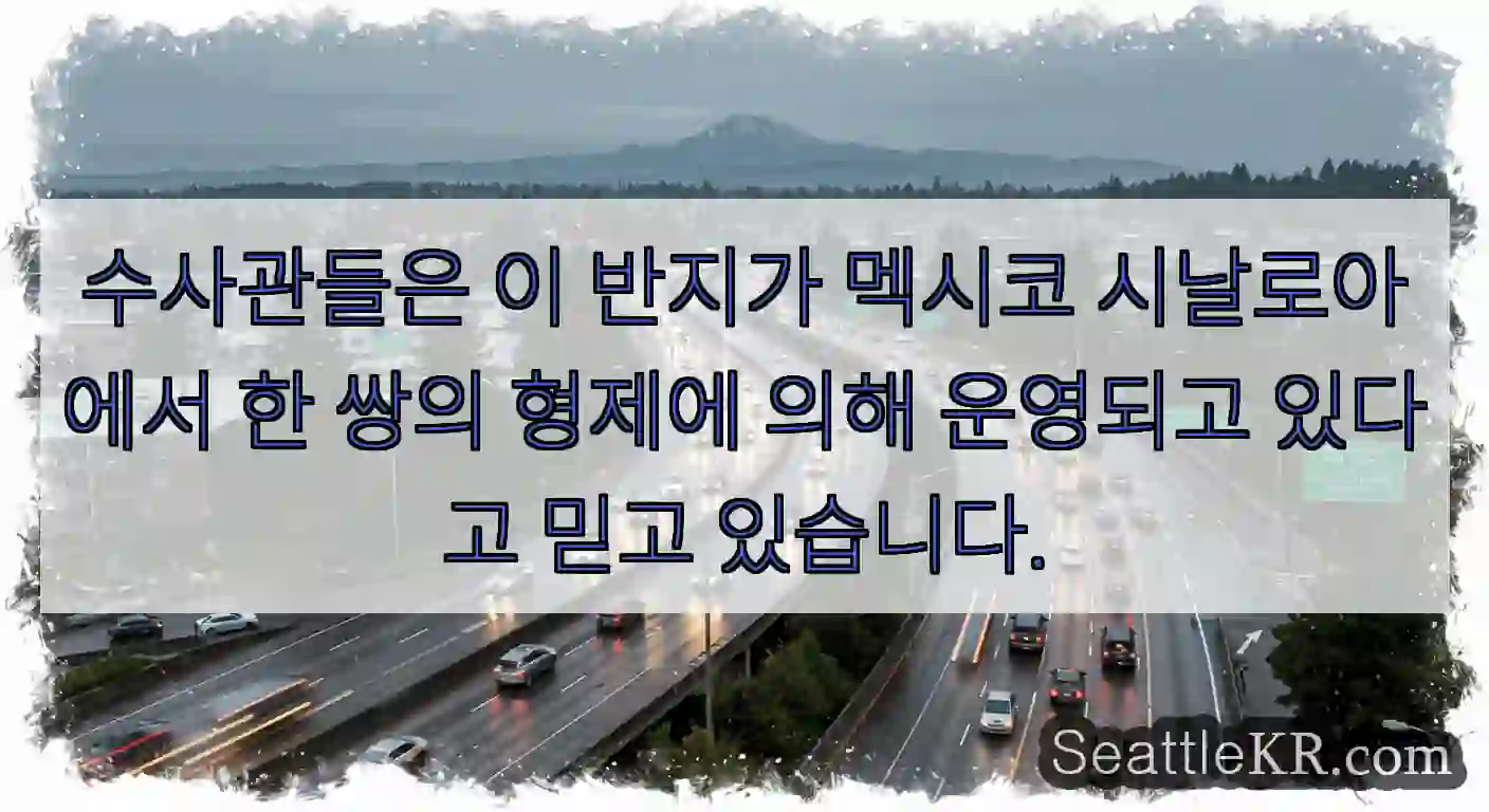 수사관들은 이 반지가 멕시코 시날로아에서 한 쌍의 형제에 의해 운영되고 있다고 믿고