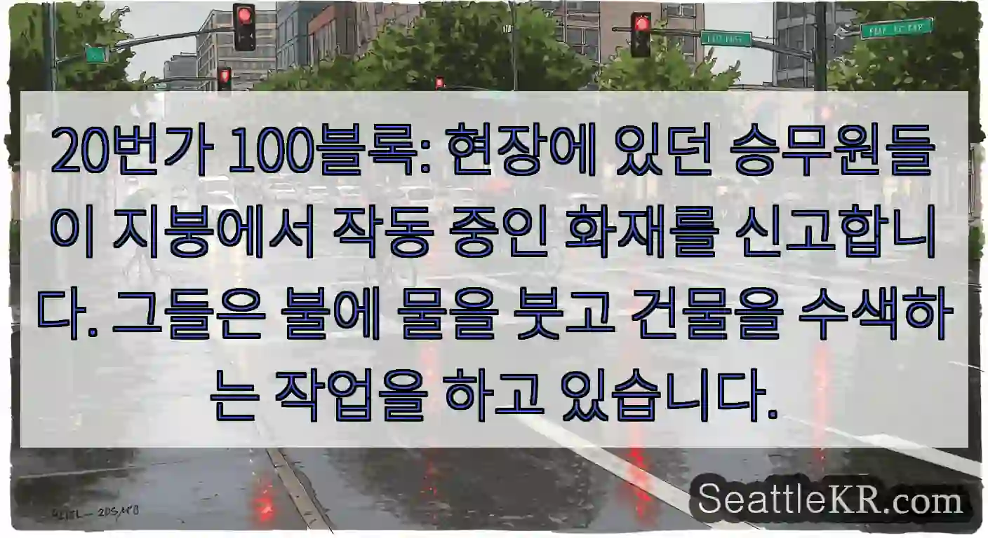20번가 100블록: 현장에 있던 승무원들이 지붕에서 작동 중인 화재를 신고합니다.