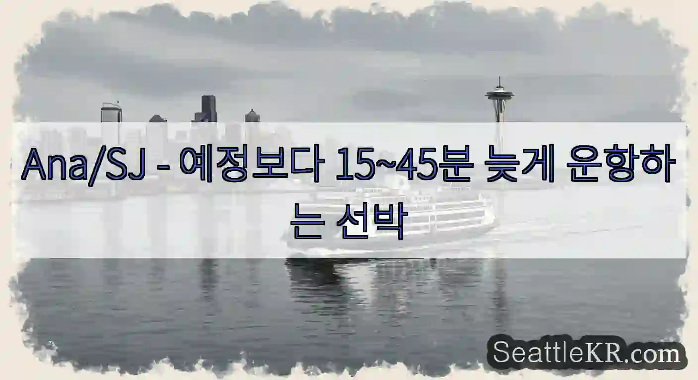 Ana/SJ - 예정보다 15~45분 늦게 운항하는 선박
