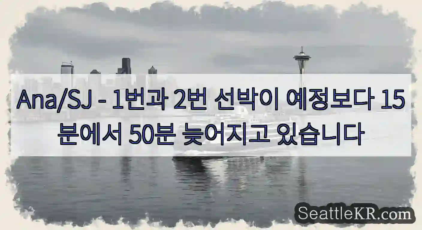 Ana/SJ - 1번과 2번 선박이 예정보다 15분에서 50분 늦어지고 있습니다