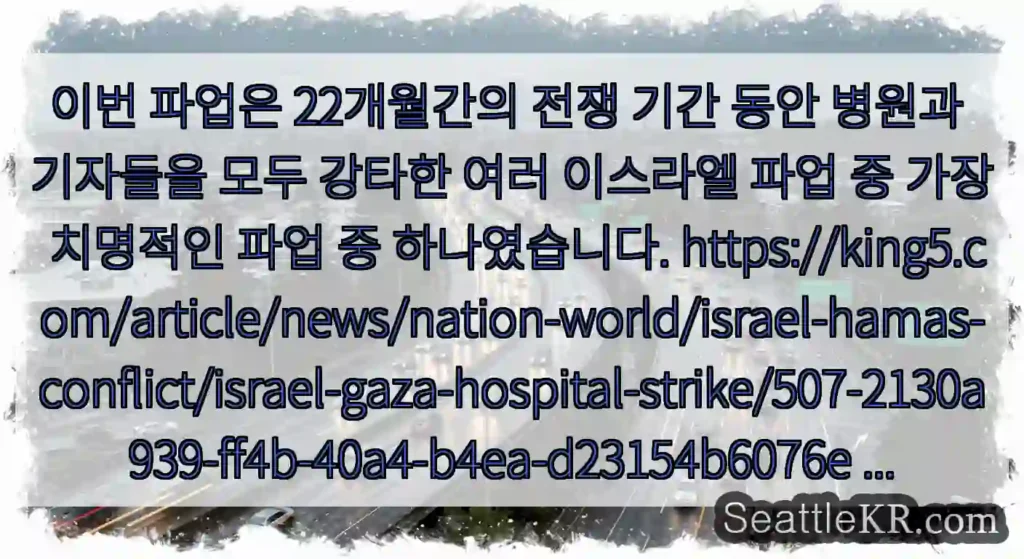이번 파업은 22개월간의 전쟁 기간 동안 병원과 기자들을 모두 강타한 여러 이스라엘 파업
