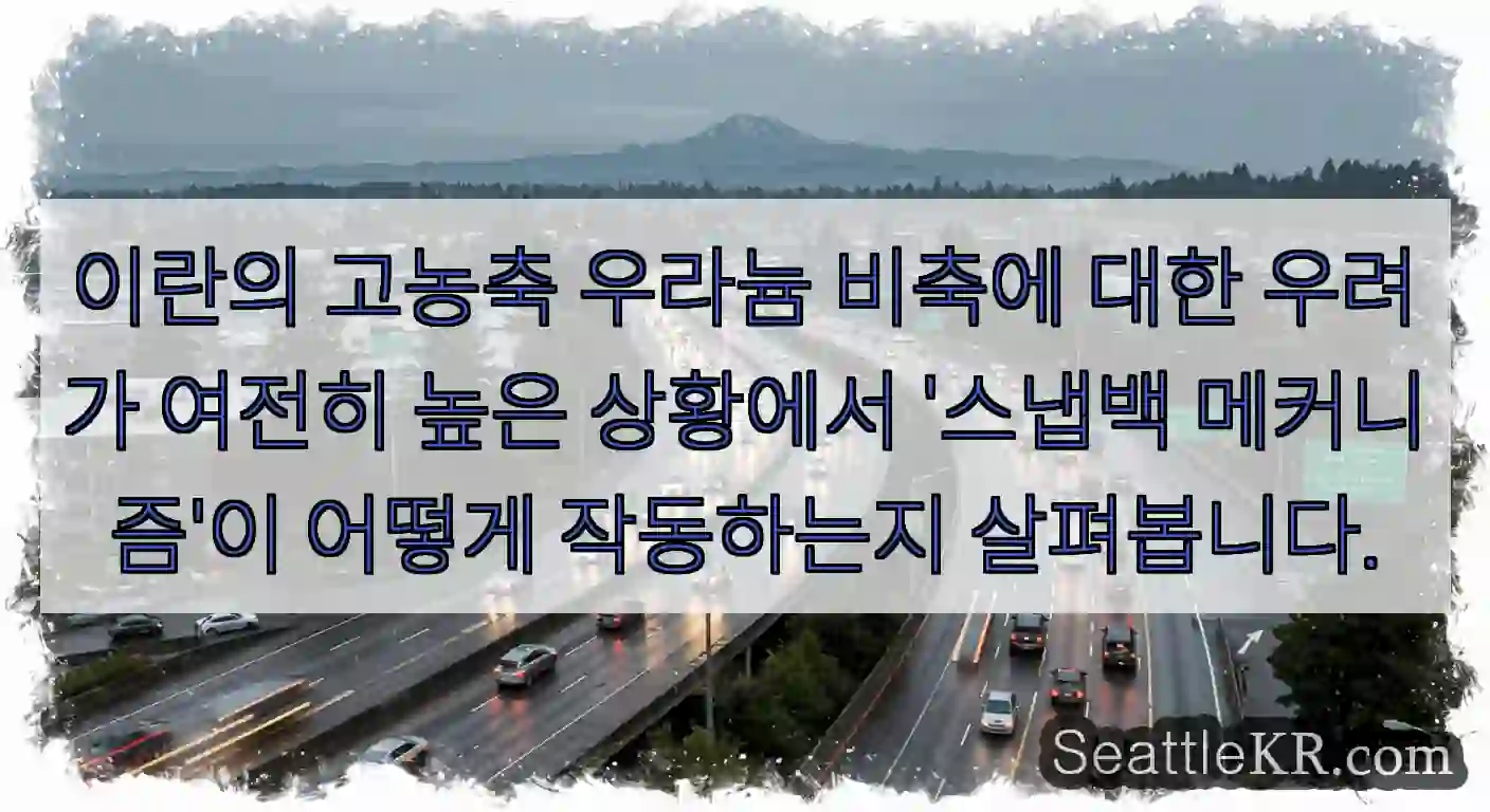 이란의 고농축 우라늄 비축에 대한 우려가 여전히 높은 상황에서 '스냅백 메커니즘'이