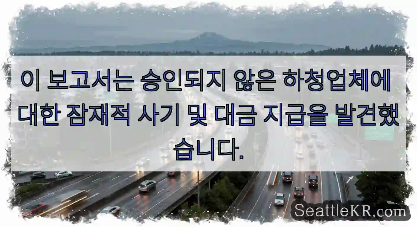 이 보고서는 승인되지 않은 하청업체에 대한 잠재적 사기 및 대금 지급을 발견했습니다.