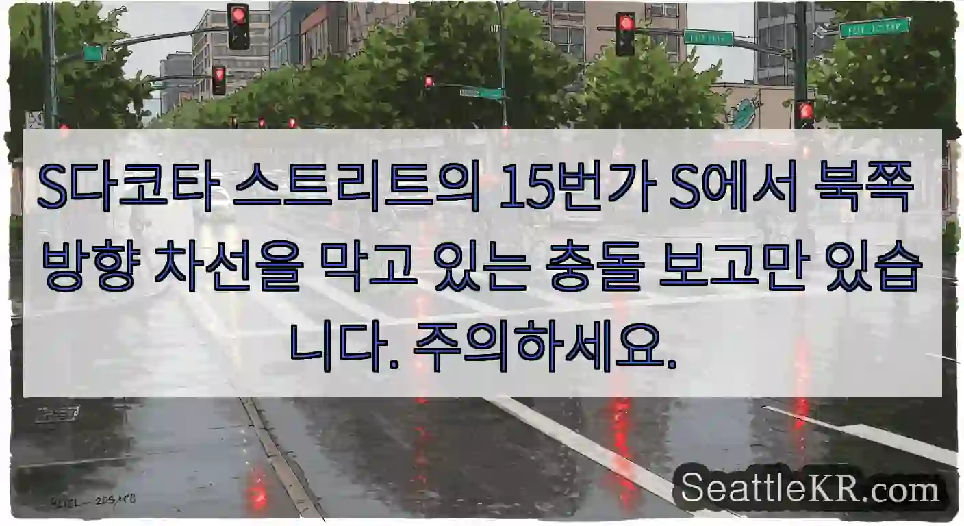 S다코타 스트리트의 15번가 S에서 북쪽 방향 차선을 막고 있는 충돌 보고만 있습니다.