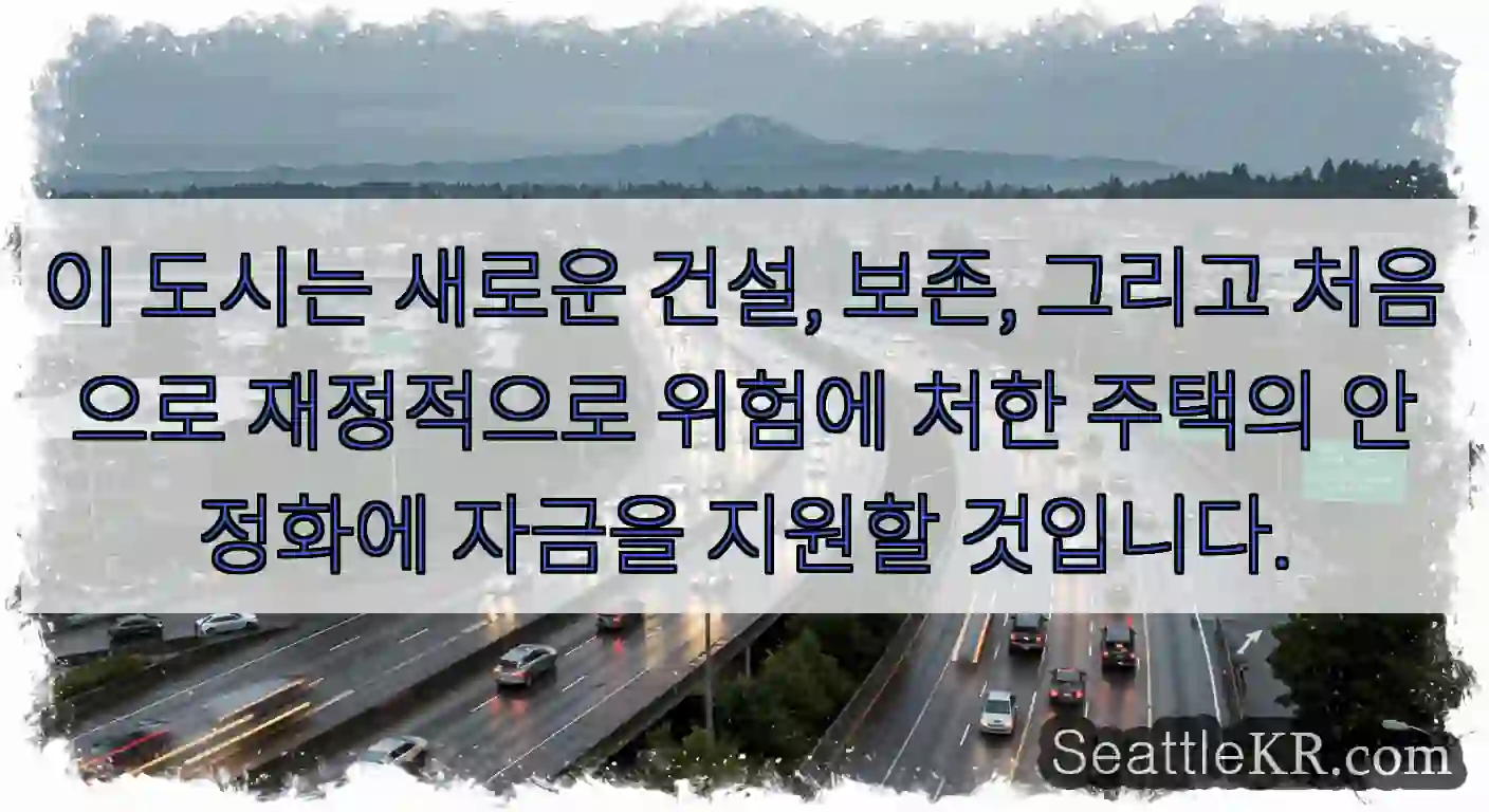 이 도시는 새로운 건설, 보존, 그리고 처음으로 재정적으로 위험에 처한 주택의 안정화에