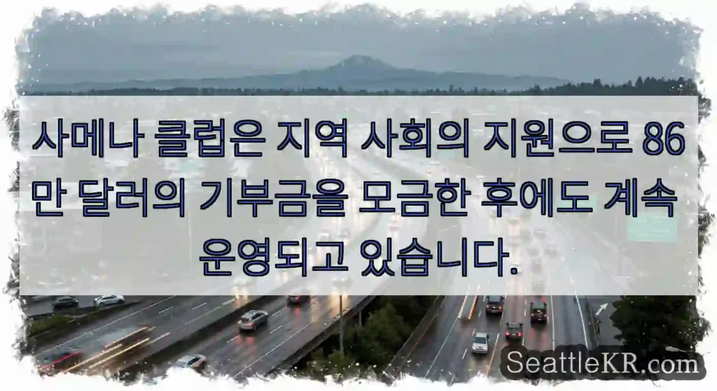 사메나 클럽은 지역 사회의 지원으로 86만 달러의 기부금을 모금한 후에도 계속 운영되고