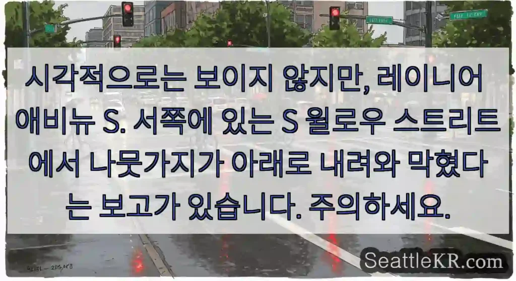 시각적으로는 보이지 않지만, 레이니어 애비뉴 S. 서쪽에 있는 S 윌로우 스트리트에서