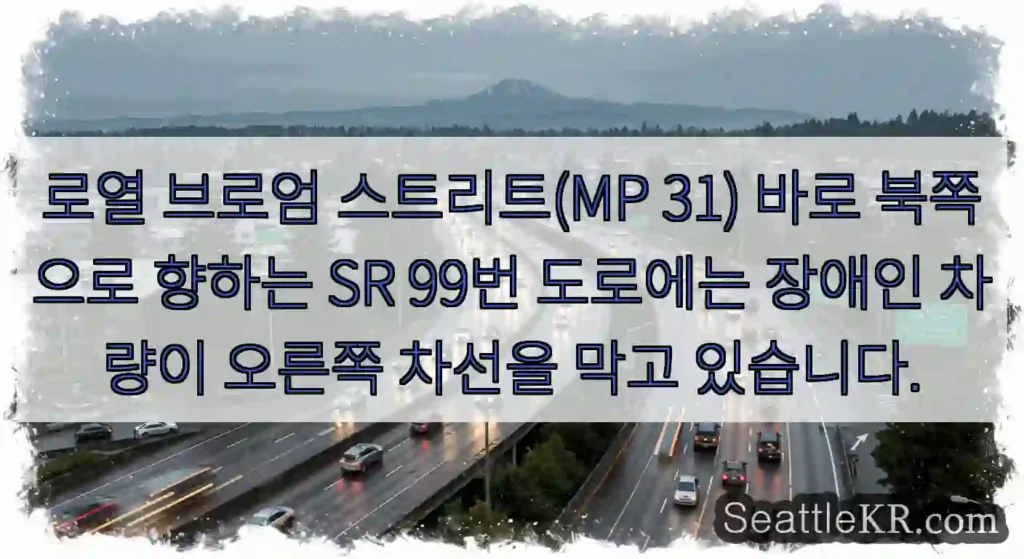 로열 브로엄 스트리트(MP 31) 바로 북쪽으로 향하는 SR 99번 도로에는 장애인
