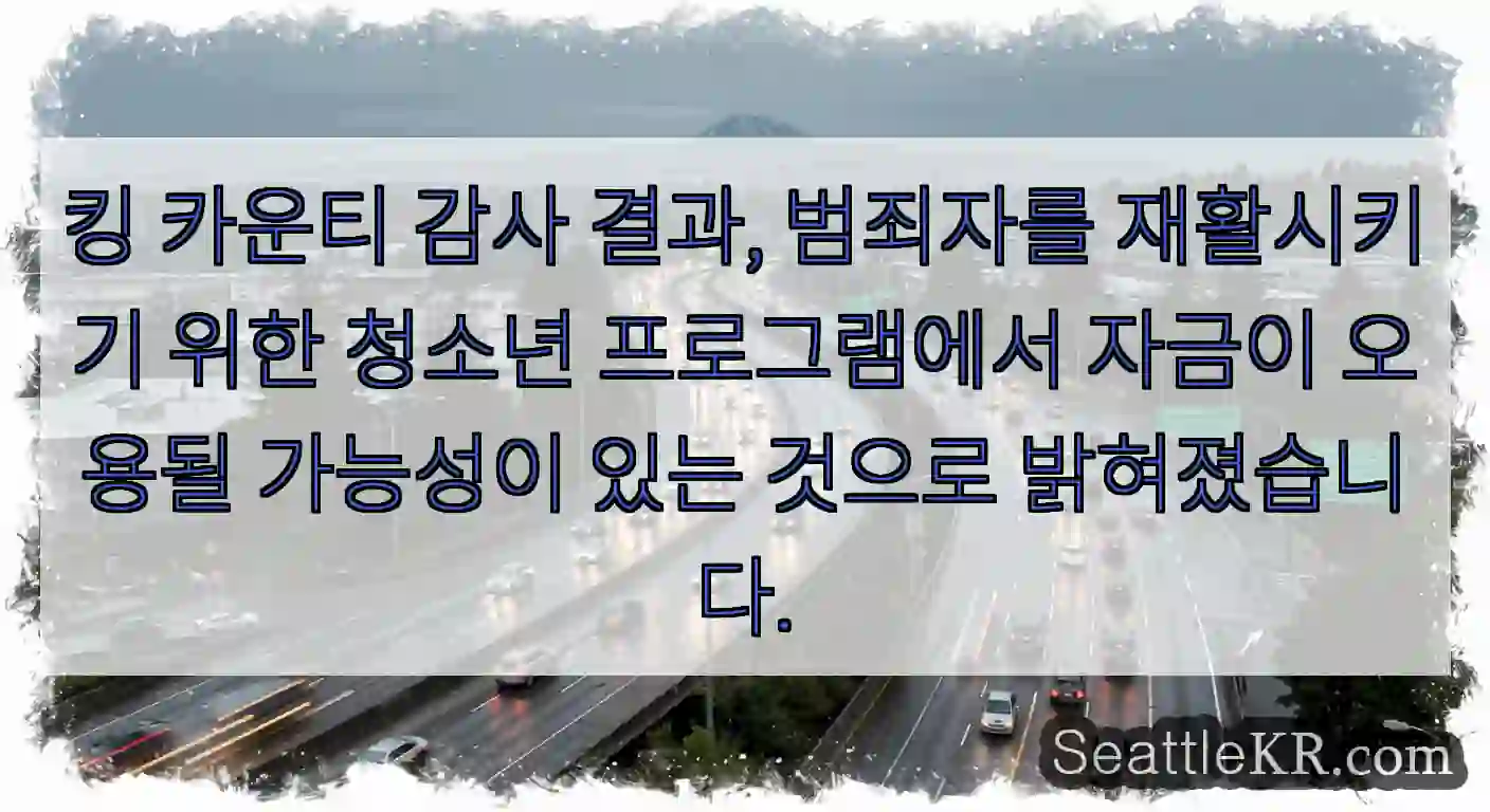킹 카운티 감사 결과, 범죄자를 재활시키기 위한 청소년 프로그램에서 자금이 오용될